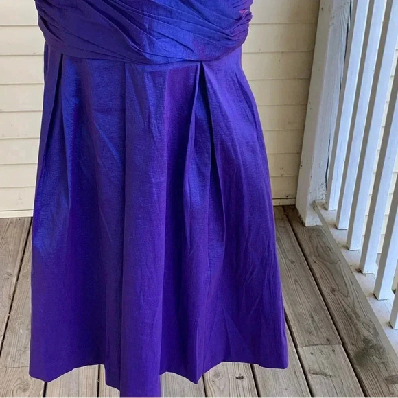 Calvin Klein Dress 12 Blue Purple Iridescent Taffeta Cocktail Party Wrap Front - Picture 4 of 9